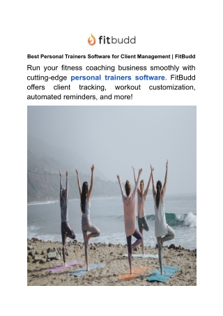 Best Personal Trainers Software for Client Management _ FitBudd