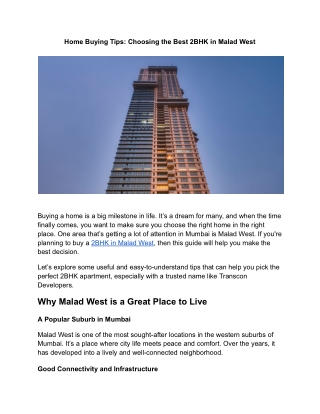 Home Buying Tips_ Choosing the Best 2BHK in Malad West