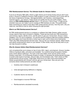 fba reimbursement service the ultimate guide