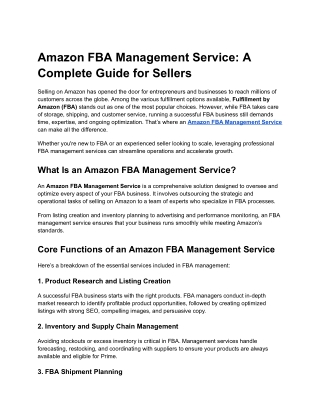 Amazon FBA Management Service_ A Complete Guide for Sellers