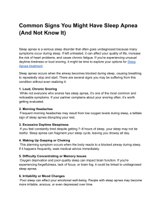 Common Signs You Might Have Sleep Apnea (And Not Know It)