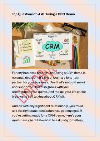 Top Questions to Ask During a CRM Demo Lionobytes