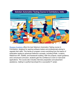 skyappz academy offers the best selenium