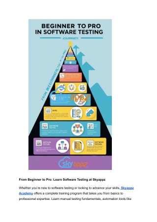 From Beginner to Pro Learn Software Testing at Skyappz