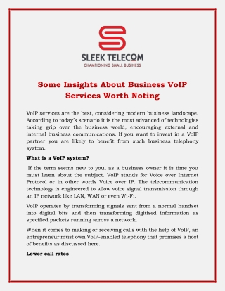 Some Insights About Business VoIP Services Worth Noting