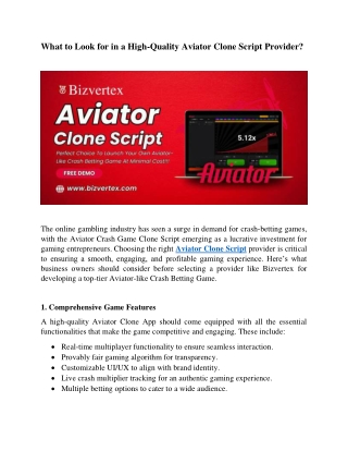 what to look for in a high quality aviator clone