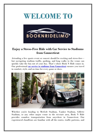 Book a Car from CT to Your Favorite Sports Stadium