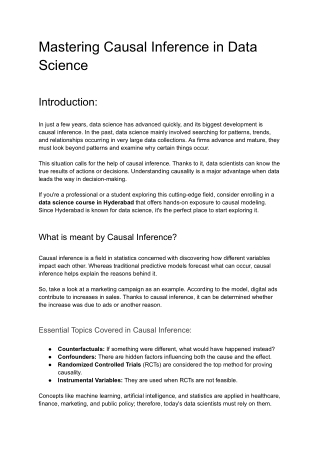 Mastering Causal Inference in Data Science