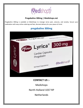 pregabaline 300mg medishops net