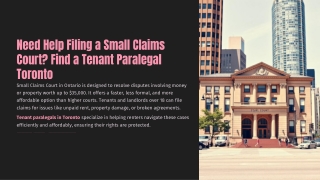 Need Help Filing a Small Claims Court Find a Tenant Paralegal Toronto