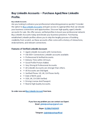 buy linkedin accounts purchase aged new linkedin