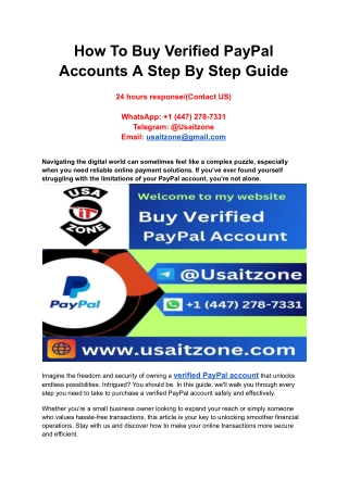 How To Buy Verified PayPal Accounts A Step By Step Guide