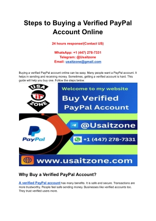 Steps to Buying a Verified PayPal Account Online