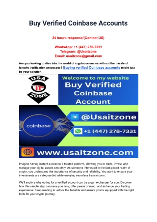 Buy Verified Coinbase Accounts