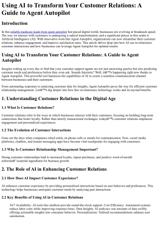 Using AI to Transform Your Customer Relations A Guide to Agent Autopilot