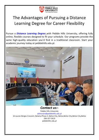 The Advantages of Pursuing a Distance Learning Degree for Career Flexibility