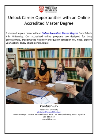 Unlock Career Opportunities with an Online Accredited Master Degree