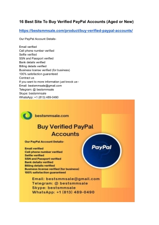 16 best site to buy verified paypal accounts aged