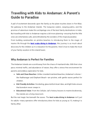 Travelling with Kids to Andaman_ A Parent’s Guide to Paradise