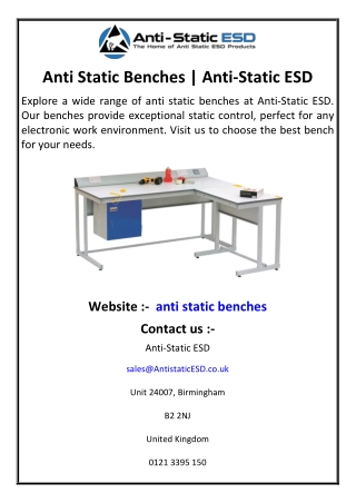anti static benches anti static esd