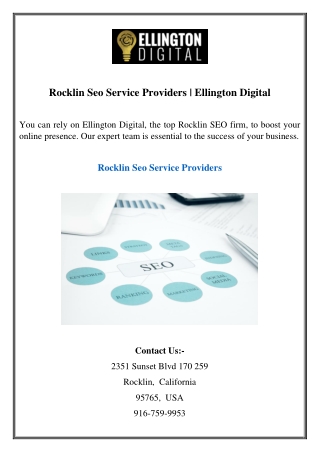 Rocklin Seo Service Providers Ellington Digital