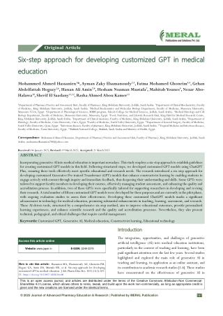 Six-step approach for developing customized GPT in medical education