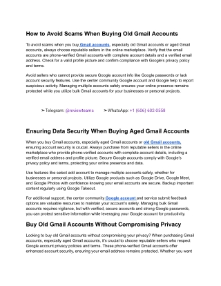 How to Avoid Scams When Buying Old Gmail Accounts