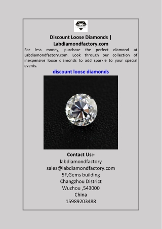 Discount Loose Diamonds | Labdiamondfactory.com