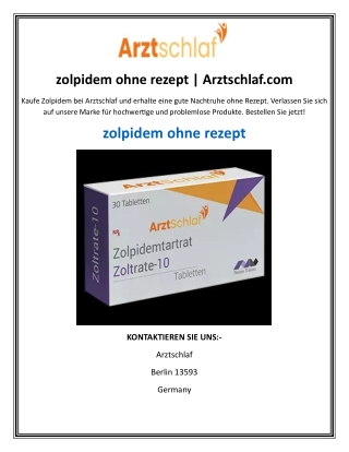 zolpidem ohne rezept | Arztschlaf.com