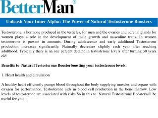 Unleash Your Inner Alpha: The Power of Natural Testosterone Boosters