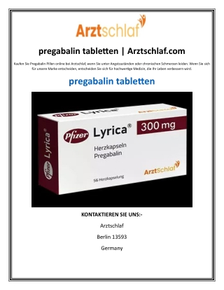 pregabalin tabletten arztschlaf com