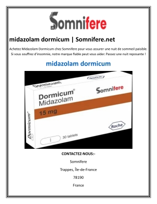 midazolam dormicum somnifere net