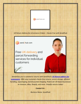 UK Return Address for eCommerce Orders – Hassle-Free with Send2hub