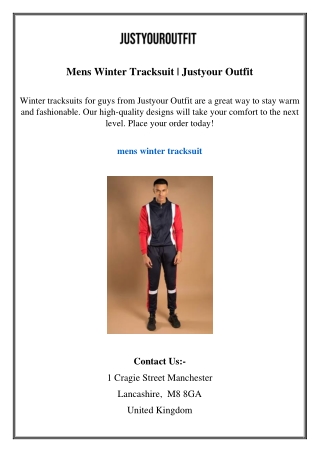 Mens Winter Tracksuit  Justyour Outfit