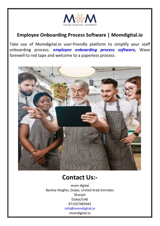 Employee Onboarding Process Software | Momdigital.io