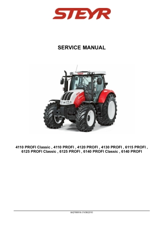 STEYR 4130 PROFI Tractor Service Repair Manual Instant Download