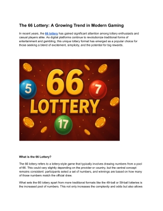 The 66 Lottery_ A Growing Trend in Modern Gaming