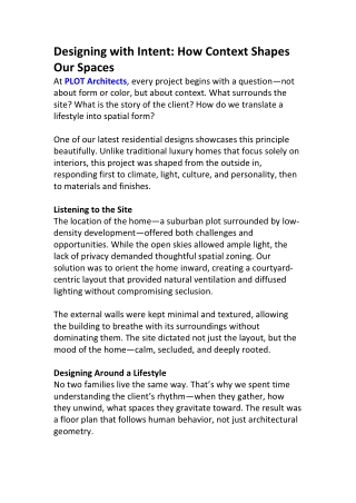 designing with intent how context shapes