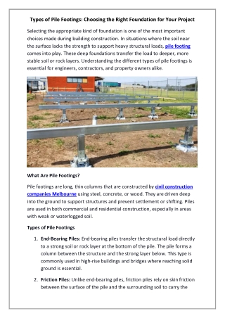 Types of Pile Footings Choosing the Right Foundation for Your Project