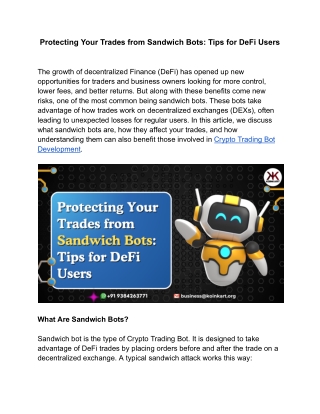 protecting your trades from sandwich bots tips
