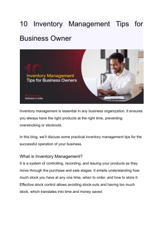 10 inventory management tips for