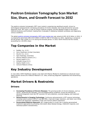 positron emission tomography scan market size