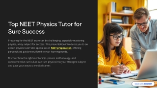 Top NEET Physics Tutor for Sure Success