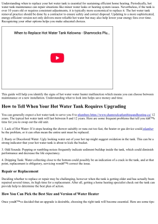 How Do You Know It’s Time to Change Your Old Hot Water Tank