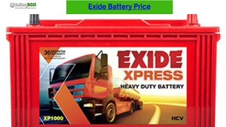 Exide Battery Price