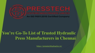 you re go to list of trusted hydraulic press manufacturers in chennai