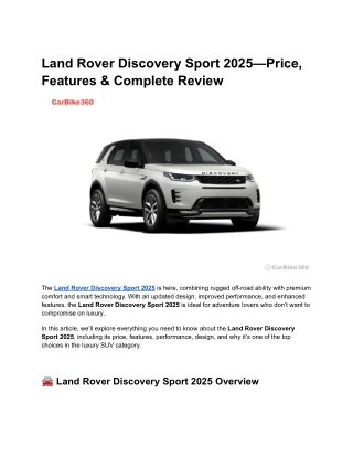 Land Rover Discovery Sport 2025