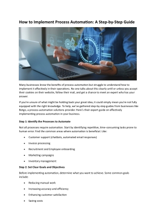 How to Implement Process Automation A Step-by-Step Guide