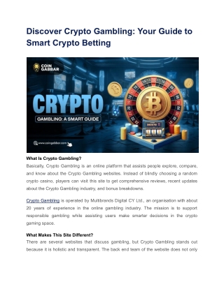 Discover Crypto Gambling_ Your Guide to Smart Crypto Betting