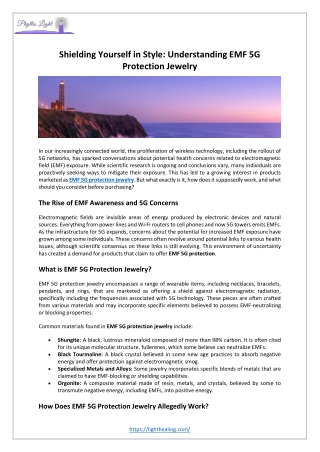 Shielding Yourself in Style: Understanding EMF 5G Protection Jewelry